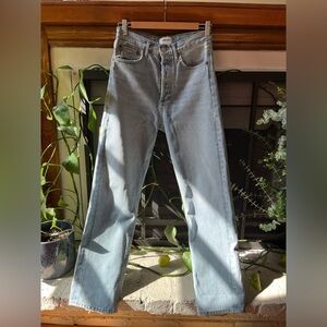 Agolde Light Blue Denim Straight Leg Jeans